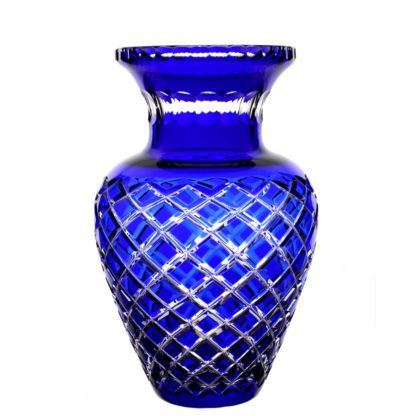 Kryształowy wazon cobalt szlif krata - [] - In Gloria