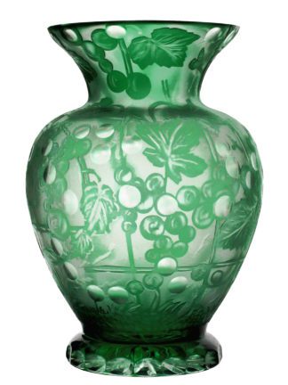 Kryształowy wazon winorośl zielony - [] - In Gloria