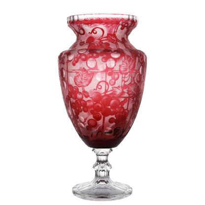 Kryształowy wazon na nodze winorośl rubin - [] - In Gloria