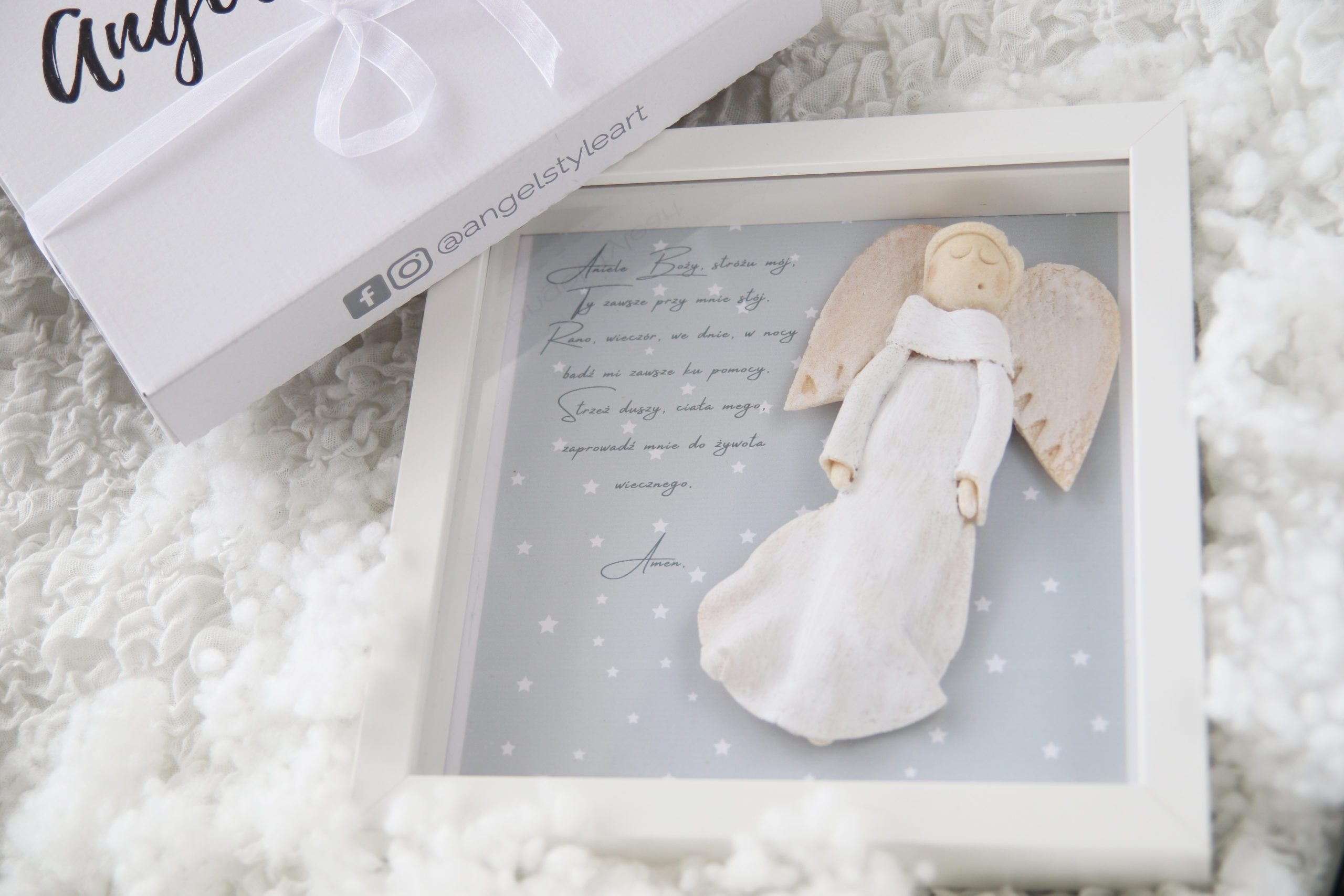 Biały Anioł prezent na Komunie Świętą dla chłopca - [] - In Gloria