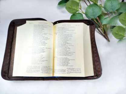 Okładka,etui na Pismo Święte, Biblię | BIBLIA Z PAPUGĄ | brąz zamek - [] - In Gloria
