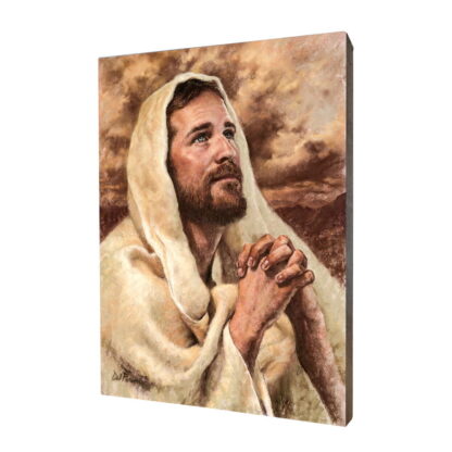 Jezus w modlitwie - obraz religijny na desce lipowej - [] - In Gloria