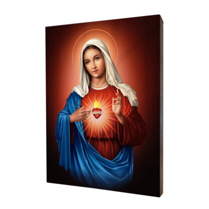 Serce Maryi - obraz religijny na desce lipowej - [] - In Gloria