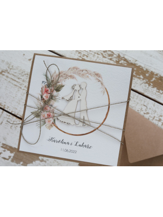Wyjątkowa kartka ślubna ręcznie robiona z życzeniami - In Gloria