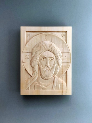 Jezus Chrystus Pantokrator (2) | Ręcznie Rzeźbiona Ikona - In Gloria