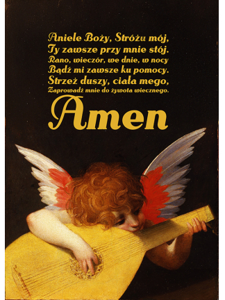 Plakat religijny z modlitwą Aniele Boży - In Gloria