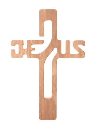 JEZUS drewniany krzyż 22 cm - In Gloria