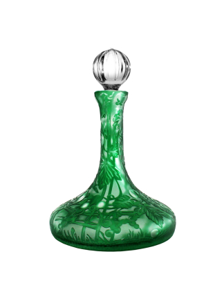 Kryształowa karafka ręcznie grawerowana zielona - In Gloria