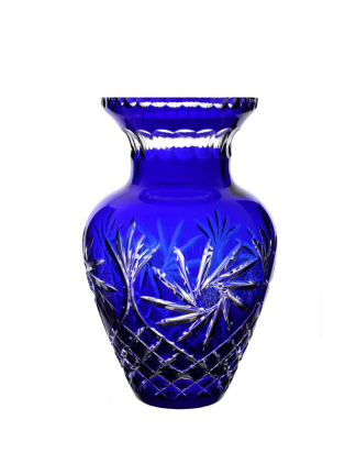 Kryształowy wazon cobalt szlif młynek - In Gloria