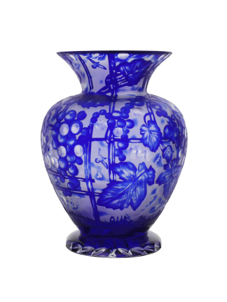 Kryształowy wazon winorośl cobalt - In Gloria